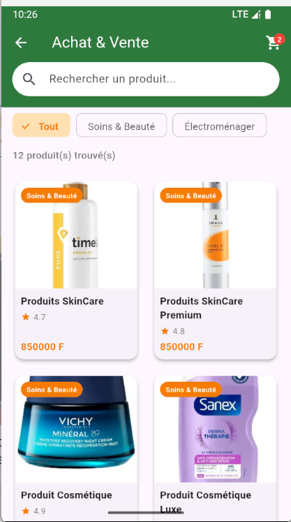 Catalogue produits Tëranga Express